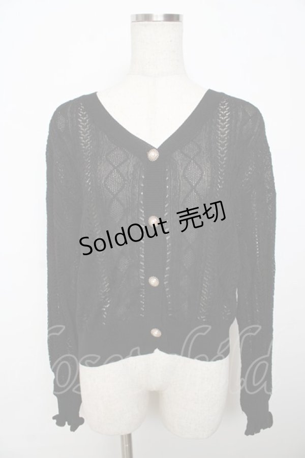 画像1: axes femme / サマーニットカーディガン F 黒 Y-25-11-06-028-AX-OP-SZ-ZI (1)