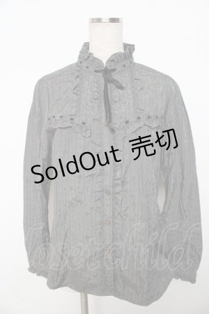 画像: axes femme /ストライプJQブラウス L グレー Y-25-11-06-029-AX-BL-SZ-ZY