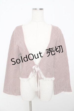 画像: axes femme / レース使いニットボレロ M 淡ピンク Y-25-11-06-030-AX-TO-SZ-ZY