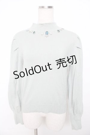 画像: axes femme / ビジューハイネックニット M ミント Y-25-11-06-034-AX-TO-SZ-ZY