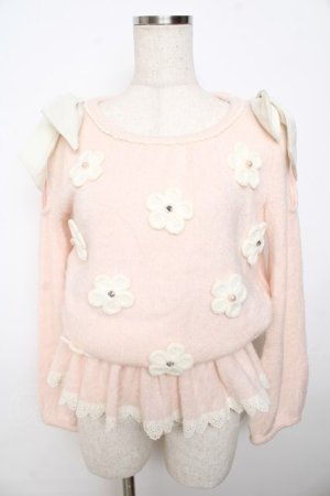 画像: LIZ LISA / 肩開きニット  ピンク Y-25-11-06-035-LO-SK-AS-ZY