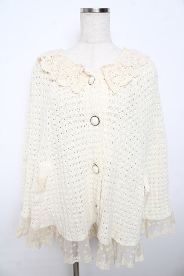 画像1: LIZ　LISA / ニットポンチョ 0 生成り Y-25-11-06-037-LO-JA-SZ-ZY (1)