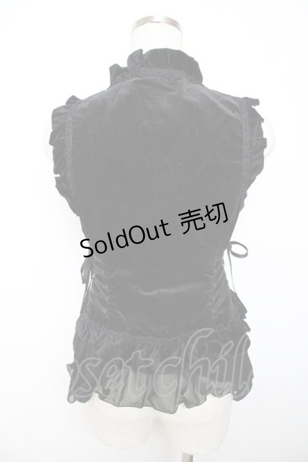 画像2: BPN / 別珍フリルベスト M 黒 Y-25-11-06-041-GO-TO-SZ-ZY (2)