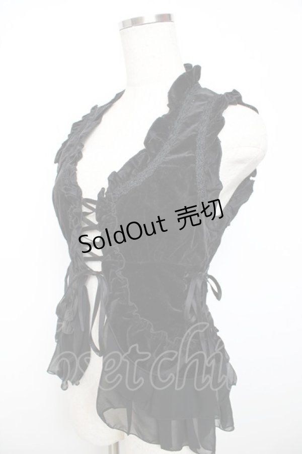 画像3: BPN / 別珍フリルベスト M 黒 Y-25-11-06-041-GO-TO-SZ-ZY (3)