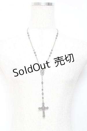 画像: Moi-meme-Moitie / ローズ十字架ロザリオネックレス  パープル Y-25-11-09-001-MO-AC-SZ-ZY