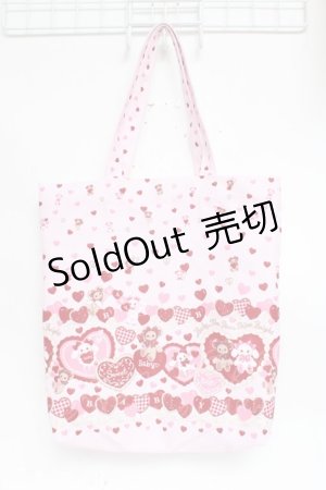 画像: BABY,THE STARS SHINE BRIGHT / くみゃちゃんのSweet Baby Love Heart柄トートバッグ  ピンク Y-25-11-09-038-BA-BG-SZ-ZY