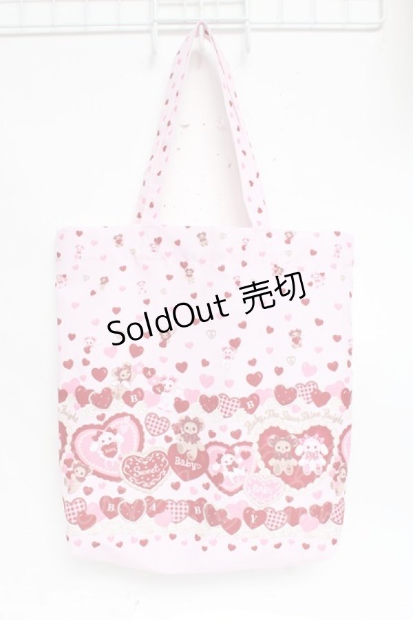 画像2: BABY,THE STARS SHINE BRIGHT / くみゃちゃんのSweet Baby Love Heart柄トートバッグ  ピンク Y-25-11-09-038-BA-BG-SZ-ZY (2)