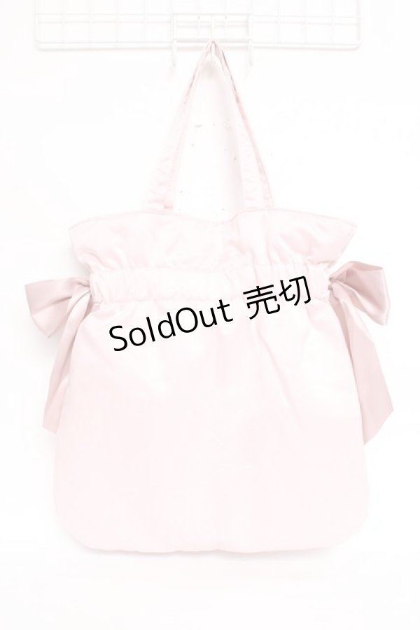 画像2: Maison de FLEUR / ダブルリボンギャザートートバッグ F ピンクベージュ Y-25-11-09-039-LO-BG-SZ-ZY (2)