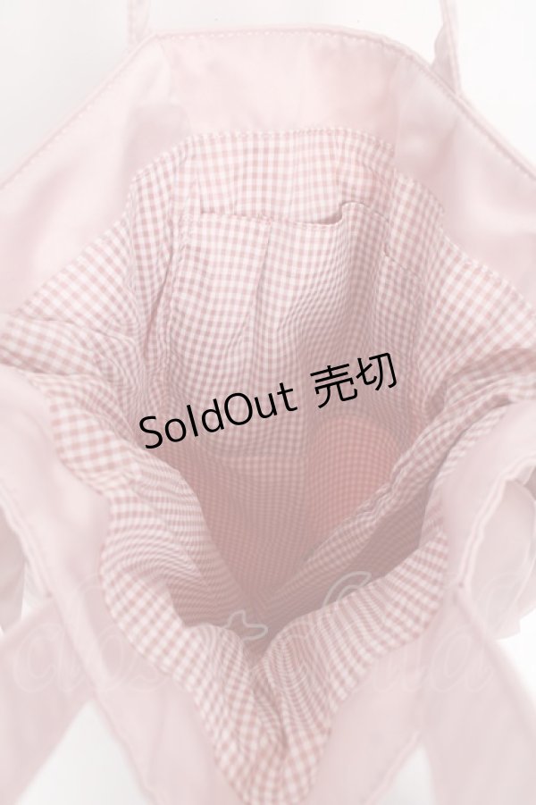 画像3: Maison de FLEUR / ダブルリボンギャザートートバッグ F ピンクベージュ Y-25-11-09-039-LO-BG-SZ-ZY (3)