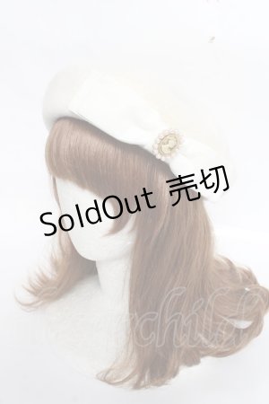 画像: m petit by misako / AMモチーフリボンベレー  生成り Y-25-11-09-040-LO-AC-SZ-ZY