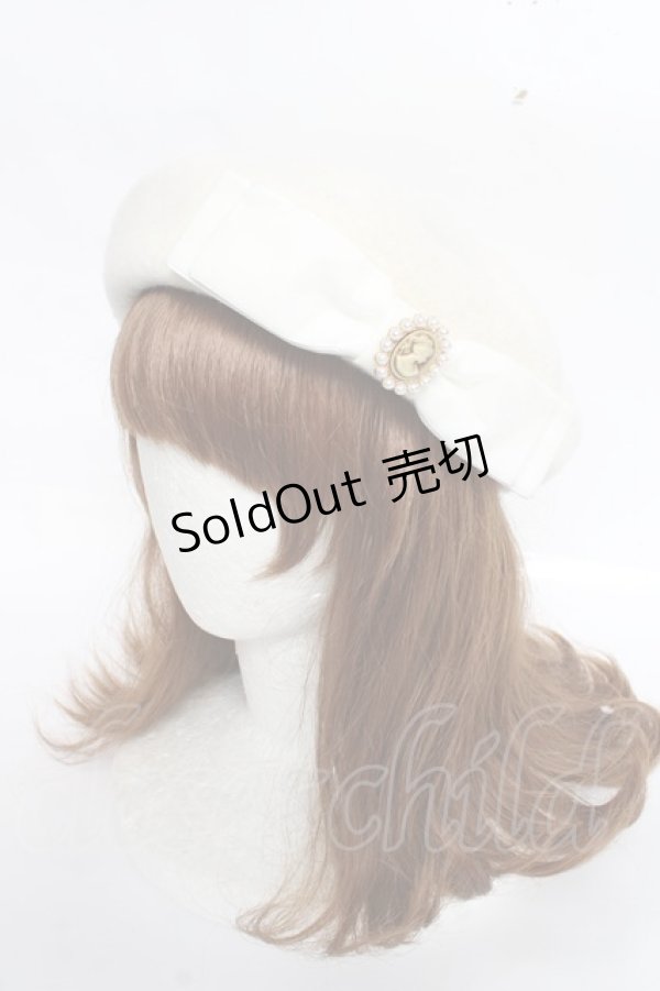 画像1: m petit by misako / AMモチーフリボンベレー  生成り Y-25-11-09-040-LO-AC-SZ-ZY (1)