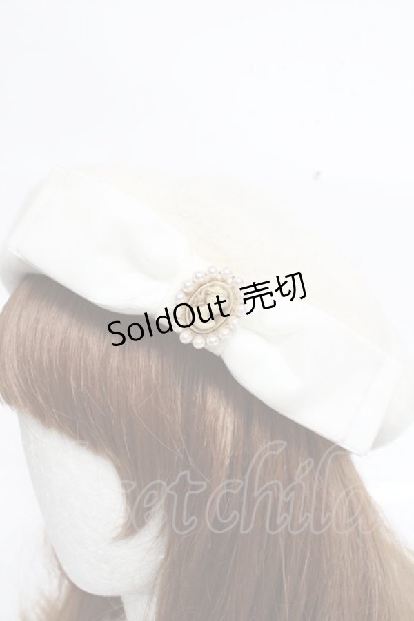 画像4: m petit by misako / AMモチーフリボンベレー  生成り Y-25-11-09-040-LO-AC-SZ-ZY (4)