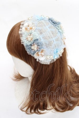 画像: devil inspired / エレガントローズタラウンドカクテルハット  サックス Y-25-11-09-044-LO-AC-SZ-ZY