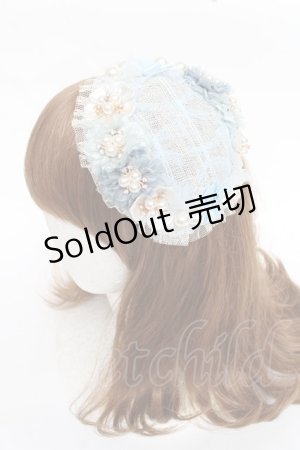 画像: 【SALE】devil inspired / エレガントローズタラウンドカクテルハット  サックス Y-25-11-09-044-LO-AC-SZ-ZT486