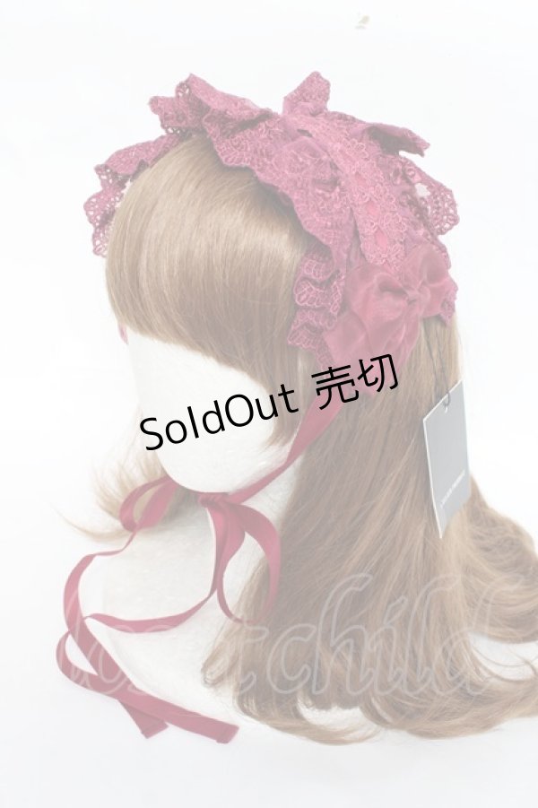 画像1: ATELIER PIERROT / Gothic Latticesヘッドドレス  ワイン Y-25-11-09-050-EL-ZA-SZ-ZY (1)