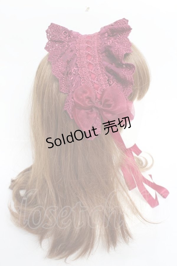 画像4: ATELIER PIERROT / Gothic Latticesヘッドドレス  ワイン Y-25-11-09-050-EL-ZA-SZ-ZY (4)