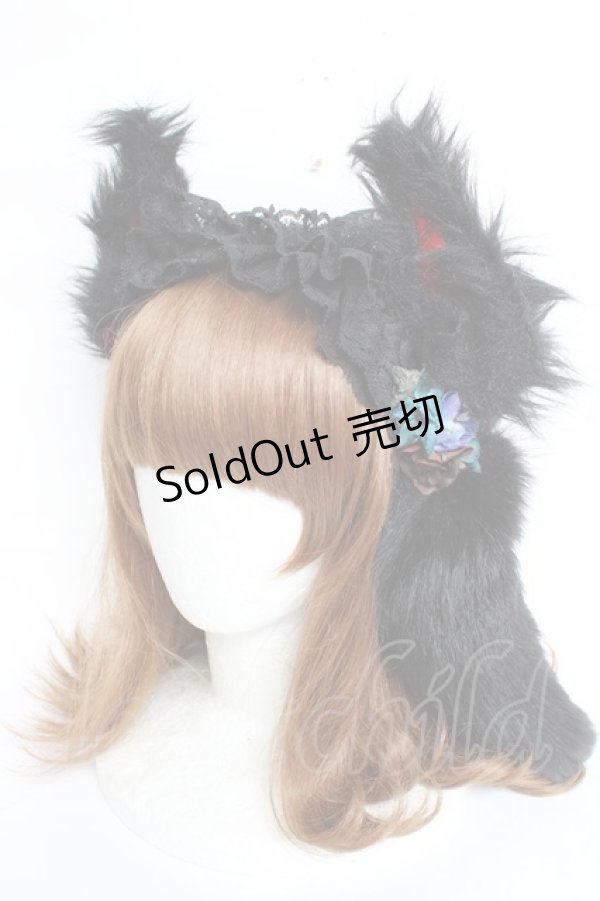 画像2: GOTHIC HOLIC / 耳しっぽカチューシャ  黒 Y-25-11-09-057-PU-AC-SZ-ZY (2)