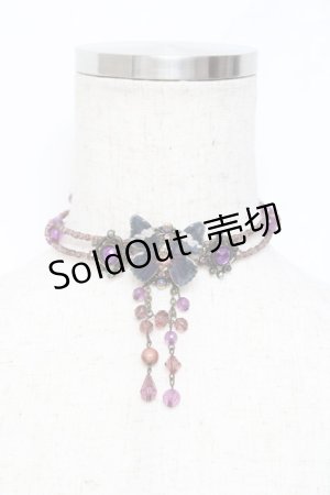 画像: GOTH / バタフライビーズチョーカー   Y-25-11-09-007-GO-AC-SZ-ZY