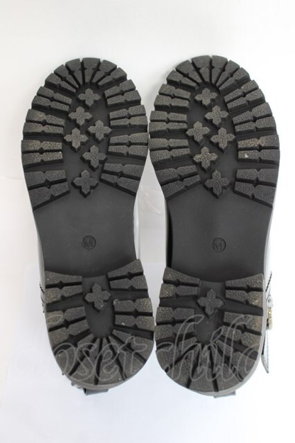 画像6: axes femme / ベルトデザインエナメルブーツ M 黒 Y-25-11-09-058-AX-SH-SZ-ZT-K001 (6)