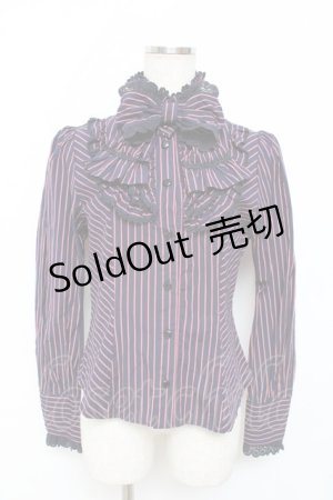 画像: BABY,THE STARS SHINE BRIGHT / レジメンタル・オリヴィアブラウス  紺 Y-25-11-09-061-BA-BL-SZ-ZY