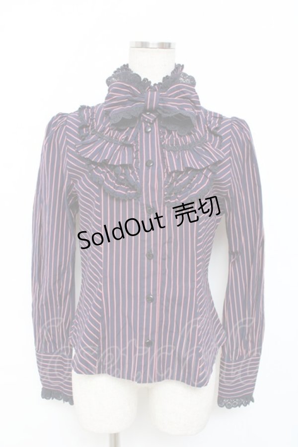 画像1: BABY,THE STARS SHINE BRIGHT / レジメンタル・オリヴィアブラウス  紺 Y-25-11-09-061-BA-BL-SZ-ZY (1)