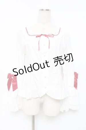 画像: BABY,THE STARS SHINE BRIGHT / Pure Pearl bouquetスクエアネック姫袖ブラウス  赤 Y-25-11-09-062-BA-TS-SZ-ZY