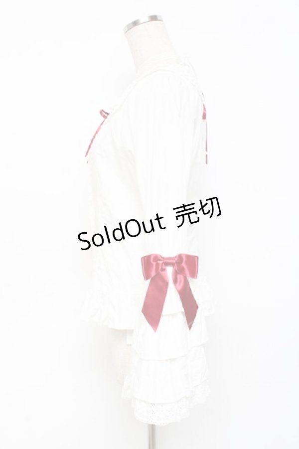 画像2: BABY,THE STARS SHINE BRIGHT / Pure Pearl bouquetスクエアネック姫袖ブラウス  赤 Y-25-11-09-062-BA-TS-SZ-ZY (2)