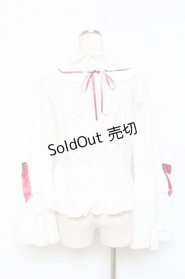 画像3: BABY,THE STARS SHINE BRIGHT / Pure Pearl bouquetスクエアネック姫袖ブラウス  赤 Y-25-11-09-062-BA-TS-SZ-ZY (3)