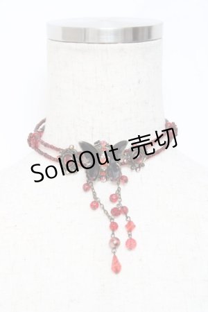 画像: GOTH / バタフライビーズチョーカー   Y-25-11-09-008-GO-AC-SZ-ZY