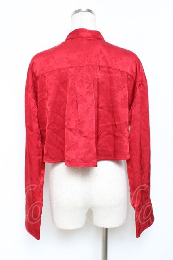 画像2: axes femme / 芍薬ジャガードチャイナボレロ  赤 Y-25-11-09-066-AX-TO-SZ-ZI (2)