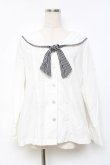 画像1: Fi.n.t / ギンガムタイ付きセーラーブラウス  白 Y-25-11-09-068-CA-BL-SZ-ZY (1)