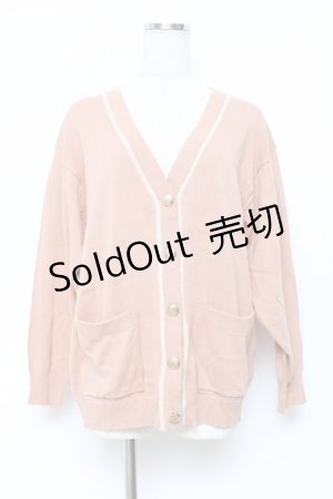 画像: F i.n.t / ローズエンブレム釦腰丈ニットカーディガン  オレンジ Y-25-11-09-069-CA-TO-SZ-ZY