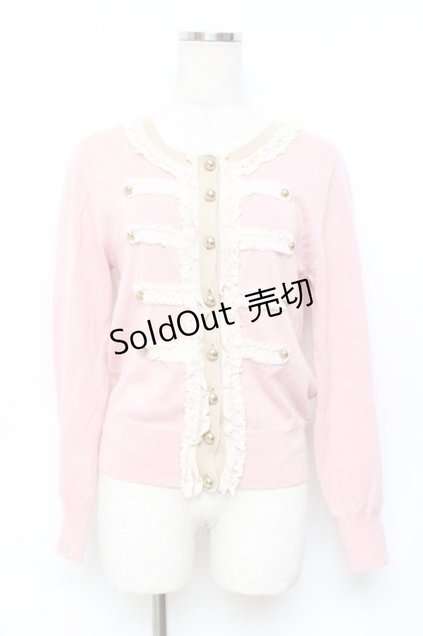 画像1: Jane Marple / スプリングニットのナポレオンカーディガン M ピンク Y-25-11-09-070-JM-TO-SZ-ZY (1)