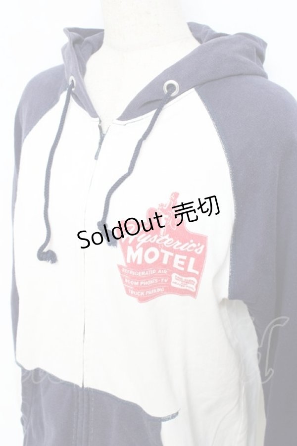 画像3: HYSTERIC GLAMOUR / Hysteric motel パーカー F 白×紺 Y-25-11-09-075-PU-TO-SZ-ZY (3)