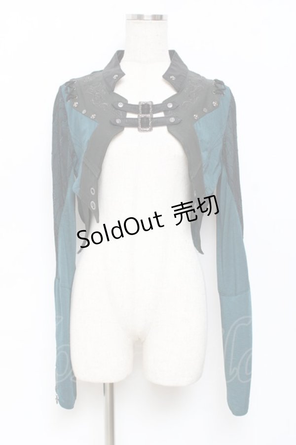 画像1: Ozz Croce / 裾袖レースショートボレロ  グリーン Y-25-11-09-079-OO-TO-SZ-ZY (1)