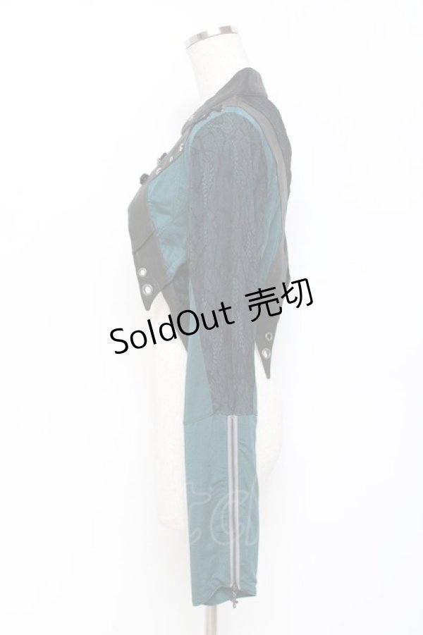 画像2: Ozz Croce / 裾袖レースショートボレロ  グリーン Y-25-11-09-079-OO-TO-SZ-ZY (2)