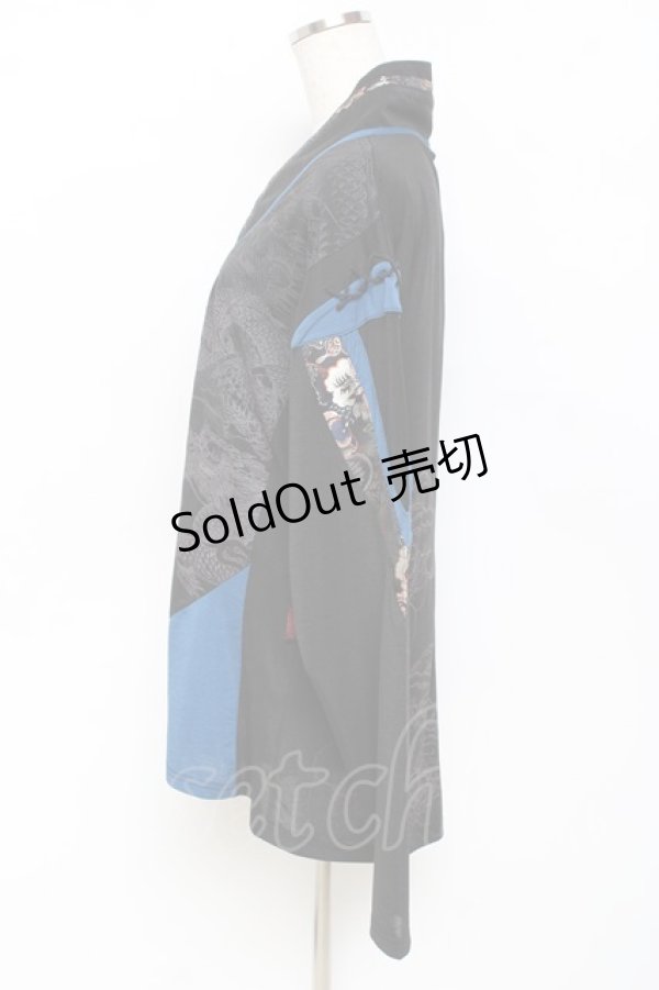 画像2: Ozz oneste / 着物襟ブラウス  黒 Y-25-11-09-080-OO-BL-SZ-ZY (2)