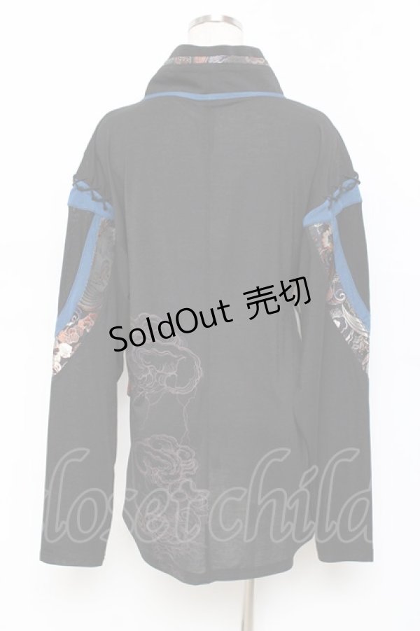 画像3: Ozz oneste / 着物襟ブラウス  黒 Y-25-11-09-080-OO-BL-SZ-ZY (3)