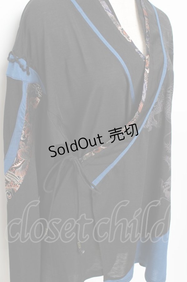 画像4: Ozz oneste / 着物襟ブラウス  黒 Y-25-11-09-080-OO-BL-SZ-ZY (4)