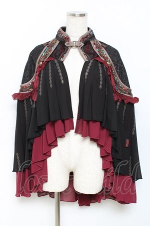 画像: Ozz oneste / チャイナケープマント  黒 Y-25-11-09-081-OO-TO-AS-ZY