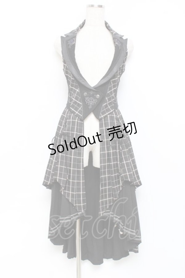 画像1: OZZ ANGELO / ローズハンティングベストワンピース  黒 Y-25-11-09-083-OO-OP-AS-ZY (1)