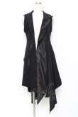 画像1: Ozz Croce / アシンメトリーロングフードベスト  黒 Y-25-11-09-085-OO-TO-SZ-ZY (1)