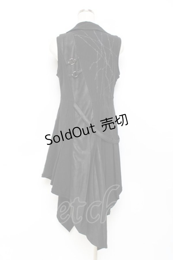 画像3: Ozz Croce / アシンメトリーロングフードベスト  黒 Y-25-11-09-085-OO-TO-SZ-ZY (3)