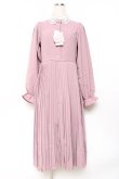 画像1: m petit by misako / レース襟プリーツワンピース  ピンク Y-25-11-09-094-LO-OP-SZ-ZY (1)