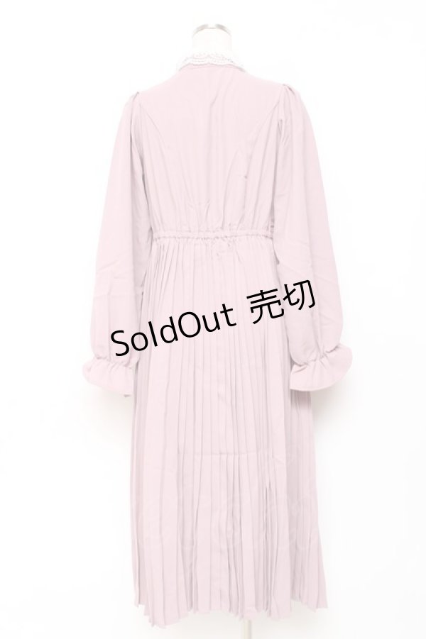 画像2: m petit by misako / レース襟プリーツワンピース  ピンク Y-25-11-09-094-LO-OP-SZ-ZY (2)