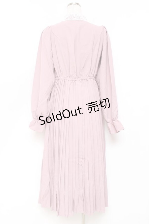 画像2: m petit by misako / レース襟プリーツワンピース  ピンク Y-25-11-09-095-LO-OP-SZ-ZY (2)