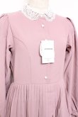 画像3: m petit by misako / レース襟プリーツワンピース  ピンク Y-25-11-09-095-LO-OP-SZ-ZY (3)