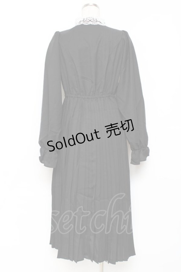 画像2: m petit by misako / レース襟プリーツワンピース  黒 Y-25-11-09-097-LO-OP-SZ-ZY (2)