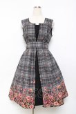 画像1: axes femme / チェック×花柄ワンピース  黒 Y-25-11-09-099-AX-OP-SZ-ZY (1)