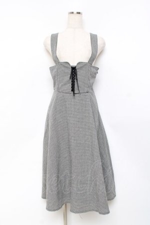 画像: F&A / フロントレースアップコルセットワンピース  黒 Y-25-11-09-100-LO-OP-SZ-ZY